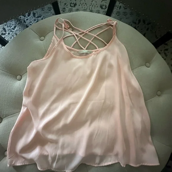Active USA Light Pink Camisole with Crisscross Back - Picture 1 of 3